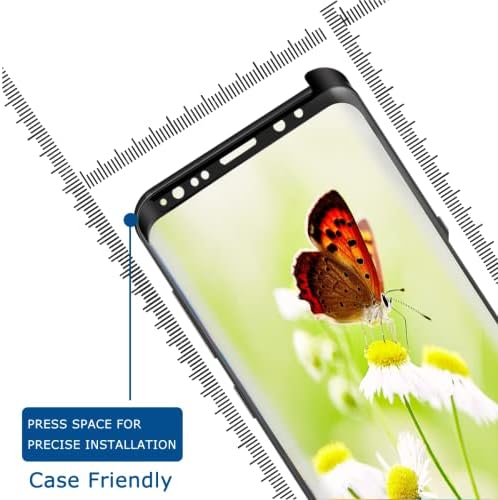 YRMJK 2 PACK Galaxy S9 Plus Screen Protector, Caso Vidro temperado de 9h Cobertura completa 99% HD Anti-Scratch para Galaxy S9