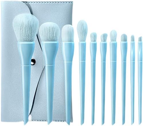 A escova de maquiagem XJJZs define a maçaneta de madeira sintética premium e escovas para os olhos para base, pó, corretivo, blush