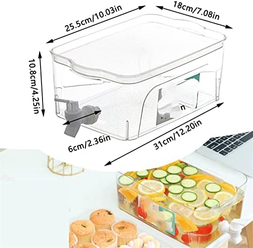 Chaleira dfsyds com torneira fria garmey de gama de gama de frutas distribuidor de bule de mesa de mesa de cozinha refrigerador