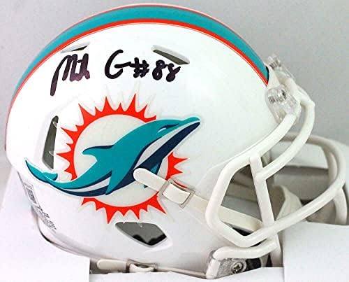 Mike Gesicki autografou assinado Miami Speed ​​Mini capacete- Beckett Wblack