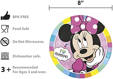 Zak Designs Disney Dinnerware Conjunto inclui placas, tigela, copo e utensílios de utensílios sem material de melamina durável