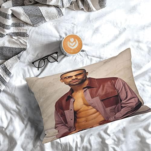 Kiansla Shemar Moore Capas de travesseiros retângulo Dois lados Tampa de travesseiro impresso Tampa para café, carro, Sofá Decoração