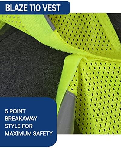 Vesto de segurança de truline alta visibilidade - colete de segurança de bolso alto 3 com fita refletora e velcro microfone 2 pacote