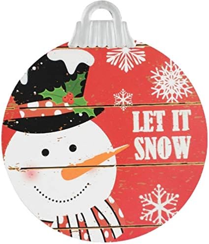 Decoração de placas de férias de Natal | Decoração para parede ou porta 11 polegadas | Look rústico em forma de ornamento -