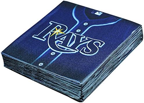 AMSCAN TAMPA BAY RAYS PAPEL Party Gabineces - 6 1/2 x 6 1/2, pacote de 36, multicolor