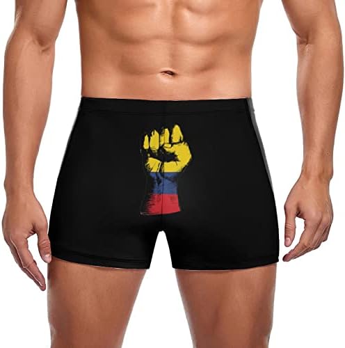 Spirit Spirit de bandeira colombiana Spirit Men's Swim Turnks Sport Boxer Bathing Bathing Beach Praia breve de moda de