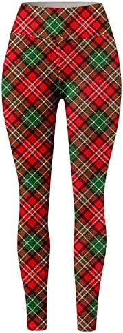 IIUS Feio de Leggings de cintura alta de Natal Mulheres de tamanho de perneiras Xmas Treça Treça Lifting Athletic Gym Fitness Yoga calça