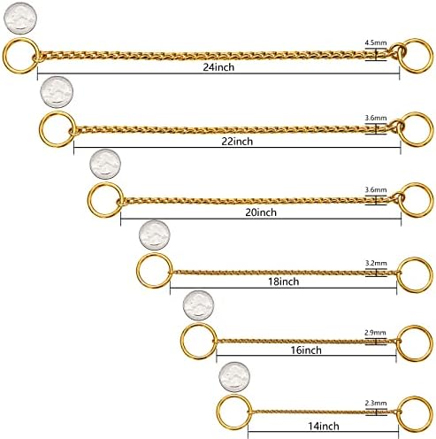 Colar de gato de gato de cão preto de ouro prateado, gola de estrangulamento, aço inoxidável de 2,3 mm-4,5 mm de gato de cachorro pequeno gato de garganta de cachorro, filhote de capa de metal de metal colar de pet slip para cães médios pequenos gatos gatos