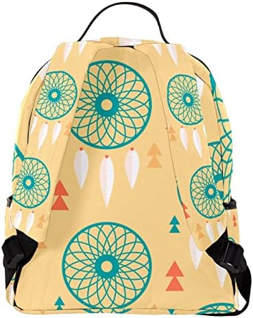 Mochila de viagem VBFOFBV, mochila de laptop para homens, mochila de moda, japonês boho turquesa verde amarelo apanhador de sonho