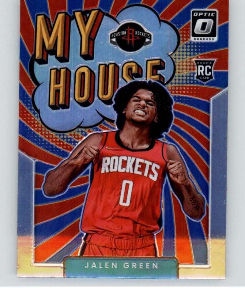 2021-22 Donruss Optic My House Holo 17 Jalen Green Houston Rockets NBA Basketball Trading Card