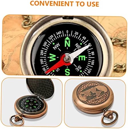 CLISPEED 2PCS Portátil Retro Acessório Vintage Pocket Pocket Outdoor Compass acampando para caminhada de escalada de escalada