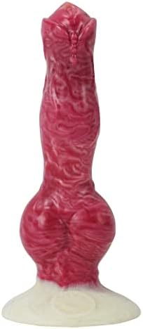 Dildo de cachorro longo realista com um nó, 8,26 polegadas Big Rink Silicone Cup Monster Dildo Plug Plug Toys Dragon