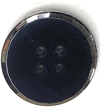 6 Buttons Black Conjunto - Vidro Preto 2 Facos Rim Silver Rim 7/8 '', para vestir e ternos
