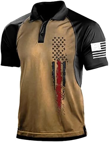 Camisas pólo de bandeira americana para homens patrióticos 4 de julho Tee camisetas de verão Casual Mangas curtas Polos de golfe vintage