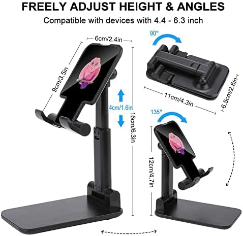 Owl Sunset Sword Cell Phone Stand Para mesa de mesa dobrável portador de altura ângulo de altura ajustável suporte preto no estilo preto