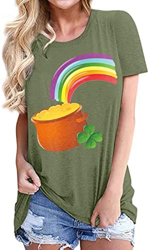 Tops de verão femininos Lucky St Patrick Cluvy T-shirts Camisetas de manga curta Túnica de pescoço redonda camisetas soltas