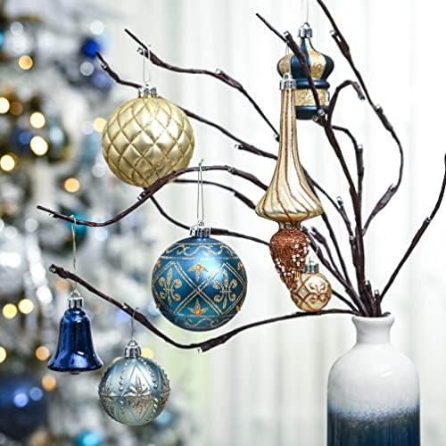 Valery Madelyn Silver Blue Christmas Decoration Bundle 108ct Bola de Natal Ornamentos + Salia de Árvore de Natal de