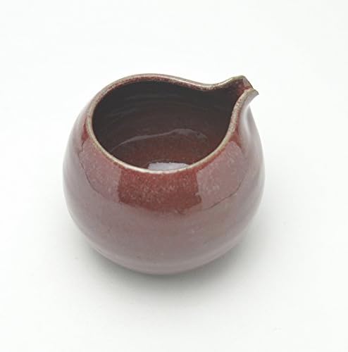 Ware de hagi de cerâmica tradicional japonesa. Red Shinsha Katakuchi Lipped Bowl feita por Keita Yamato.