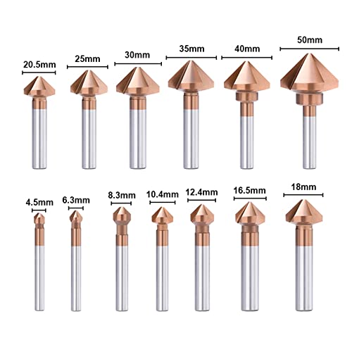 Chanfro 4,5-50mm 3 flauta 90 graus de perfuração revestida Bit Wood Metal Hole Brill Drill Drill Drilling 1pcs