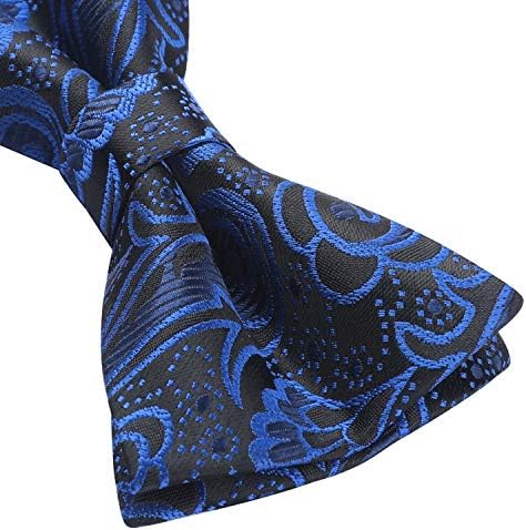 Hishern arco laços para homens floral Paisley gravata borboleta pré-amarrada e lençóis quadrados de bolso poço de abotoaduras