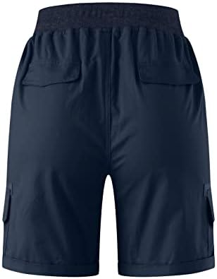 Surquira de corrida para mulheres de alta cintura de cintura shorts de carga com bolso confortável Fitness Athletic Roll