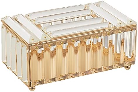 Tissue Box Luxurys Crystal Tissue Box Solter, 23x13x10cm / 9.06x5.12x3.94inch, Decoração de ouro em casa