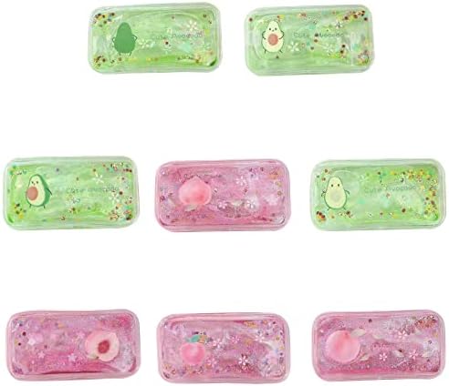 Praço de lápis de glitter Cartoon Abacate pêssego Cosmetics Organizador de viagens multifuncionais Escola de viagens para meninas