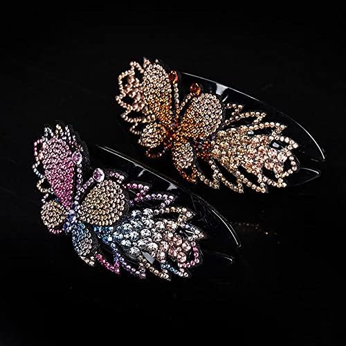 Bybycd Butterfly Hair Clip Simples Fashion Ponytail Hairpin Diamond Headwear