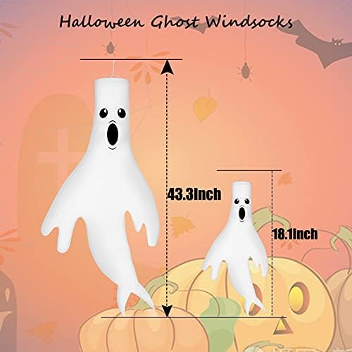 Exlinononline Halloween Ghost Windsock Decorações para o quintal em casa, ao ar livre, suprimentos de festa de decoração