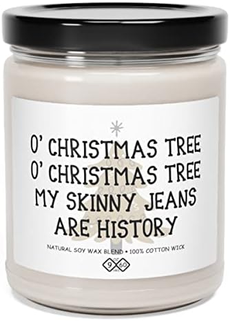 Vela de Natal sarcástica, vela de soja com aroma de lavanda branca de 9 onças, presente de Natal engraçado, presente de natal,