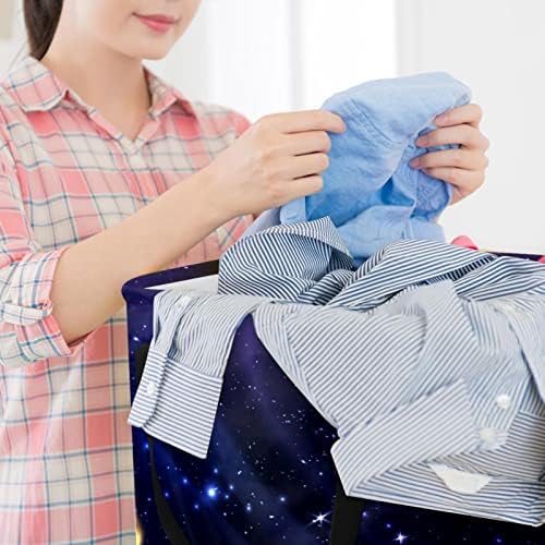 Space Galaxy Universo Planetas Imprima Lavanderia dobrável cesto de lavanderia, cestas de lavanderia à prova d'água 60L Armazenamento de brinquedos de roupas de roupas para dormitório quarto de banheiro