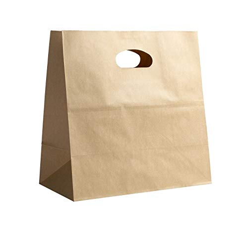 Bolsas PTP naturais 11 x 6 x 11 bolsas de colagem cortadas [pacote de 500] Presente de papel Kraft, sacos de serviço de alimentação