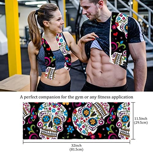 Lorvies Sugar Skulls Microfiber Gym Towels