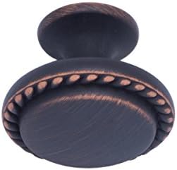 Basics Round redonda, botão de gabinete, diâmetro de 1,25 polegadas, bronze esfregado a óleo, 25 pacote