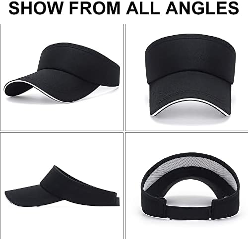 Airsnigi 4 peças esportam chapéus de viseira solar para mulheres Caps de viseira solar ajustáveis ​​para mulheres e homens