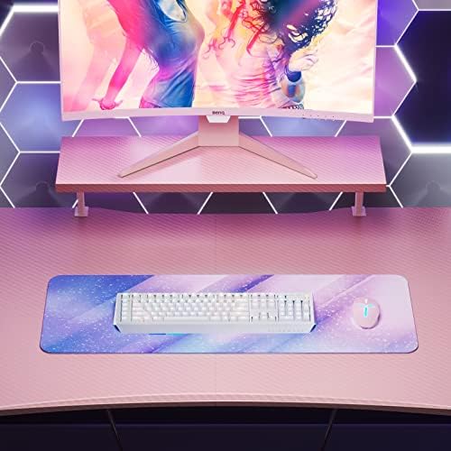 Motpk Pink Gaming Desk de 63 polegadas com Monitor Shelf Computer Desk Gaming Table Desk para meninas com porta -copos
