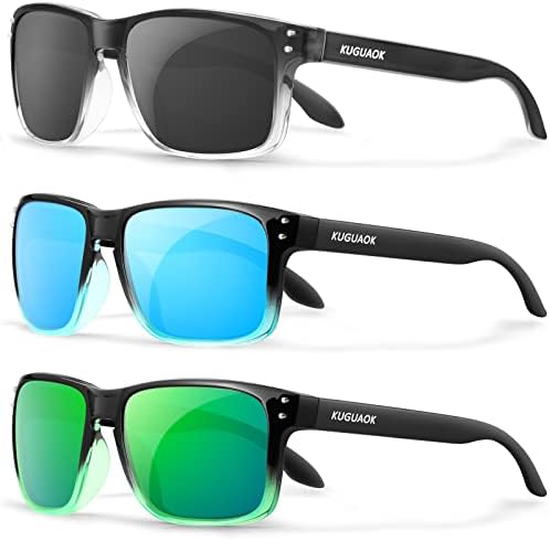 Óculos de sol quadrados polarizados de kuguaok para homens e mulheres fosco de acabamento de sol óculos de proteção