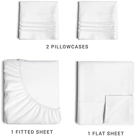 Sheet Sheet Sheet Sheet - respirável e resfriamento - lençóis de luxo de hotel - Bolsos extras - bolsos profundos - Easy Fit - Conjunto