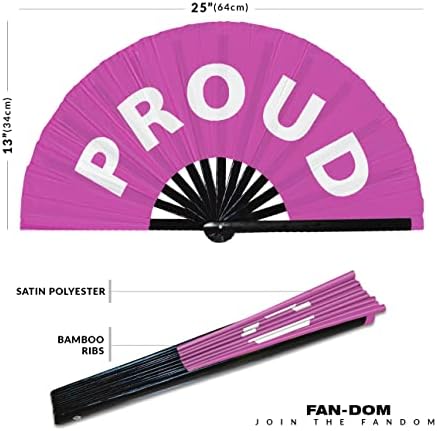 Fã orgulhoso do ventilador de mão dobrável Bamboo Circuit Fan Hand Fan Funny Pride LGBT GAG PALAVRAS SANG SANG DECLOMENTE PRESENTE