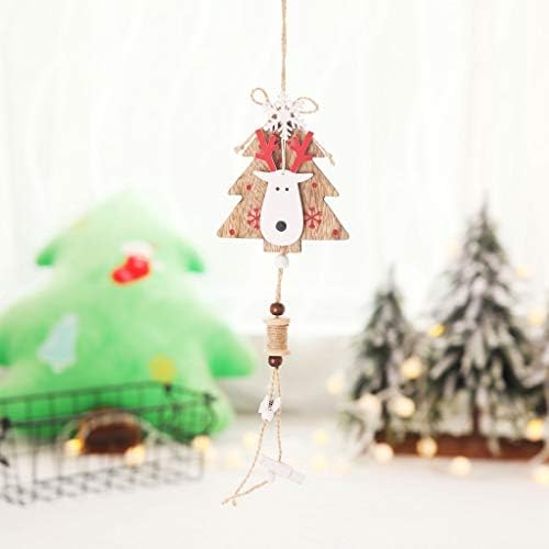 Decorações de pingentes de campainha de árvore veado de madeira de Natal decoração pendura cristais pendurados para peças centrais