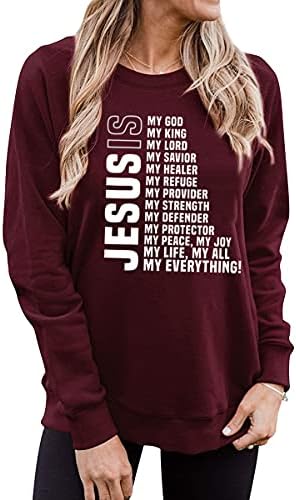 Tsiiuo as mulheres de Jesus é meu tudo cristão moletom engraçado Jesus Cristo Bíblia Pullover Tops Tees