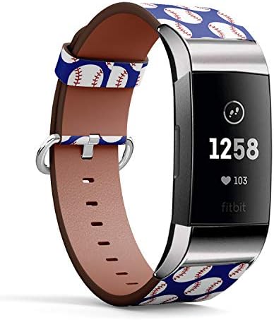 Compatível com Fitbit Charge 4 / Carga 3 / Carga 3 SE - Pulseira de pulseira de pulseira de relógio de couro com adaptadores de