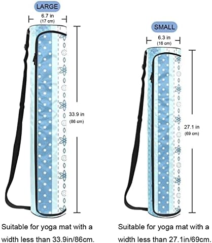 Bolsa de tapete de ioga, Blue Srips Exercício Transitador de tapete de ioga Full-Zip Yoga Mat de transporte com cinta ajustável