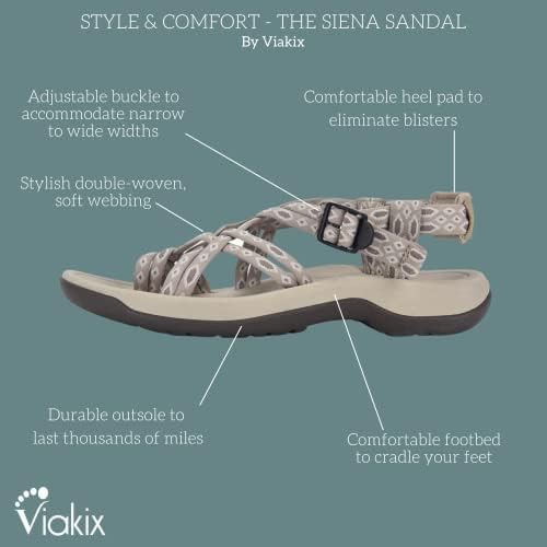 Sandálias de caminhada feminina de Viakix: fofos elegantes e confortáveis ​​esportes atléticos sandália para trekking água praia ao ar livre com suporte para mulheres para mulheres