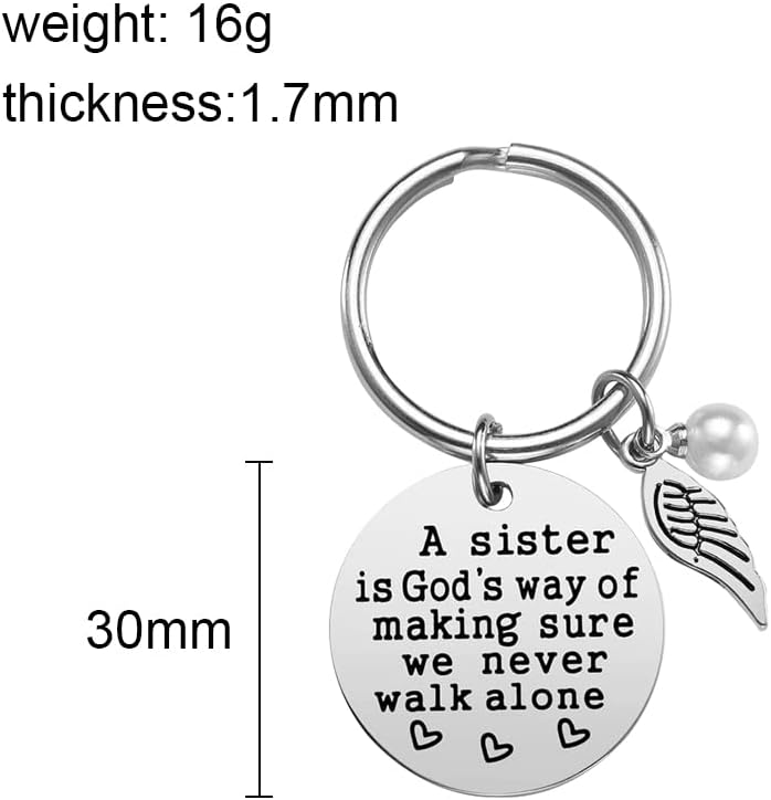 Irmã Amizade Christmas Gift Keychain For Women Girls - Uma irmã é a maneira de Deus para garantir que nunca andássemos sozinhos no chaveiro de chaves de chaves de chaves de chaveiro para o primo irmã primo