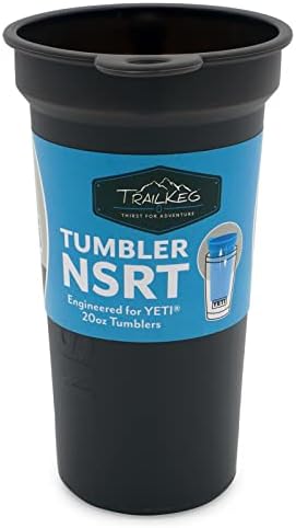 Tumbler Trailkeg NSRT, Inserção de copo de silicone de grau de alimento encaixa o Yeti Rambler 20oz, para bebidas quentes/frias, forno de microondas e lavagem de louça segura - 6 x3,5