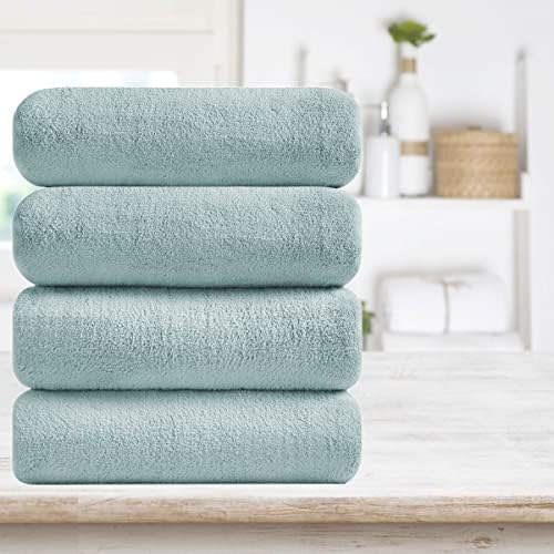 Green Essen 4 peças Toalhas de chuveiro aqua de grandes dimensões Conjunto de toalhas de 35 x 70 polegadas para toalhas