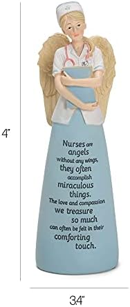 Os enfermeiros de Dicksons são anjos sem asas azul de 6 polegadas de resina de resina estatueta de anjo