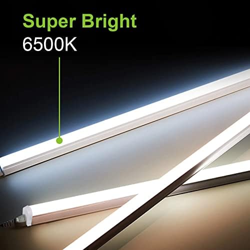2 pacote de 50w 5000lm LED LUZ 4 pés, T5 Integrated Single Pressionamento, 6500k Super Branco Branco, Luz Linkable Shop, Luzes de