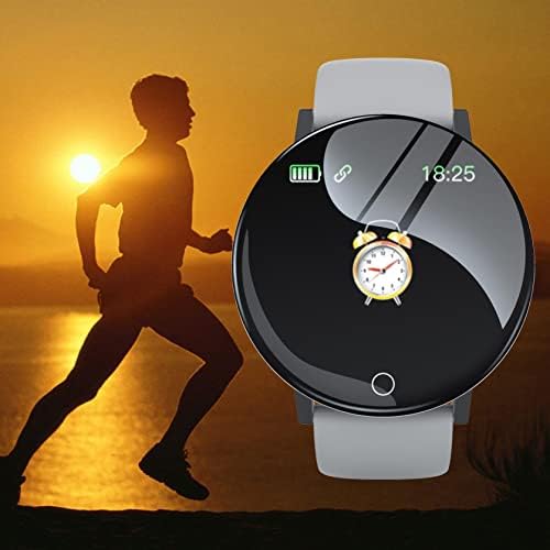 Relógio inteligente para iOS Android, moda Smart Sports Relógios Slim Design Relógios inteligentes à prova d'água para homens e mulheres cinza